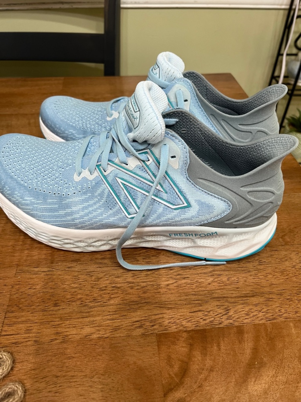 fresh Light Blue and Gray Women's Athletic Running Shoes